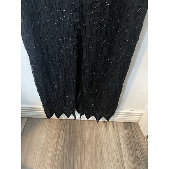 Vintage Sparkling SCALA 100% SILK BEADED SEQUINS Formal Evening Dress Lined Sz M - Picture 6 of 11